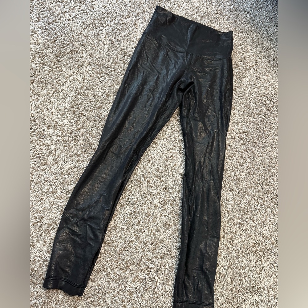 Sparkly Lululemon leather leggings